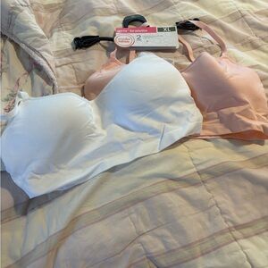 Wonder Nation Girls' Bralette Set - White & Peach